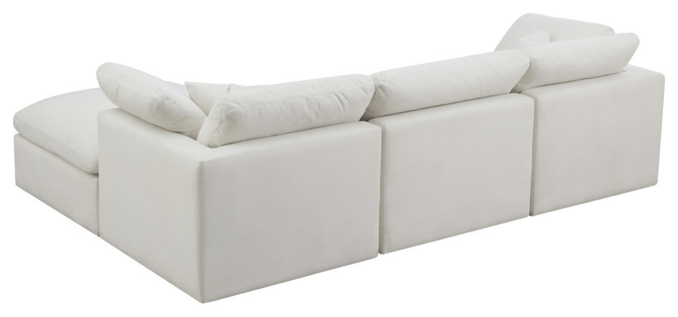 Plush Velvet / Down Standard Comfort L Shaped Modular Sectional   Transitional   Sectional Sofas   by Meridian Furniture  Houzz