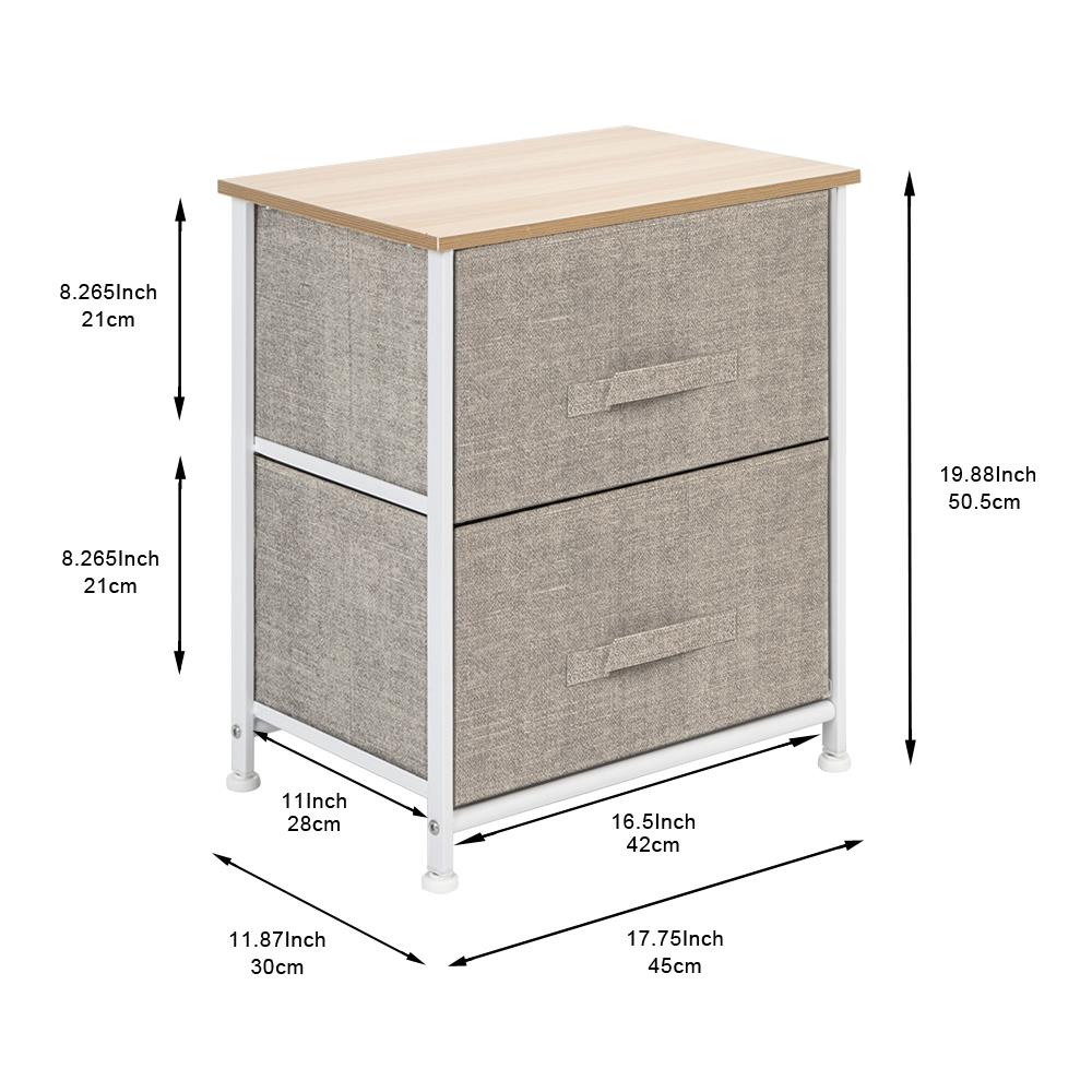 Zimtown Nightstand with 2 Drawers - Bedside Furniture and Accent End Table Chest Linen