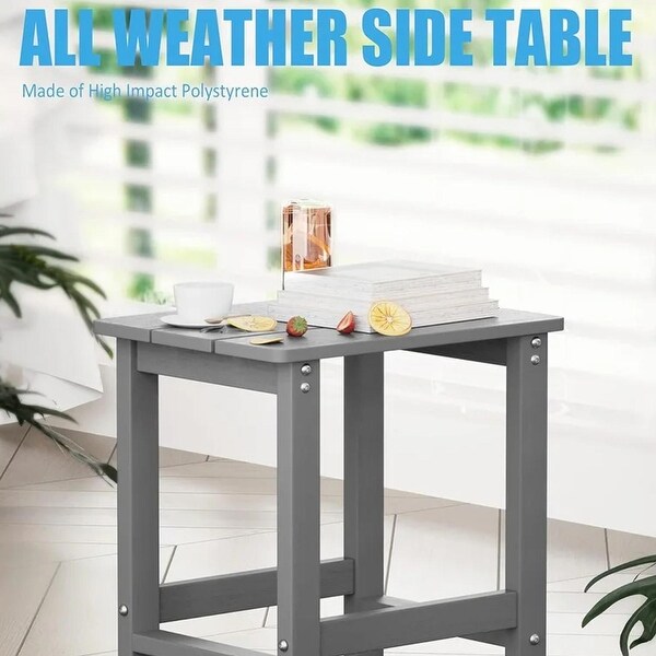 WINSOON Outside Adirondack Square Side Table，Weather Resistant Patio Table