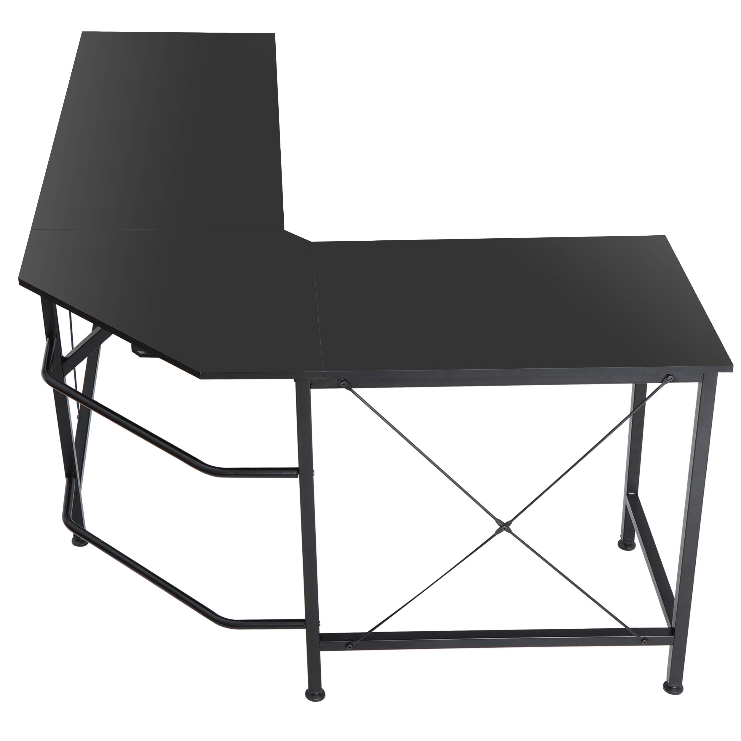 HomGarden L-Shaped 66” Reversible Computer Desk W/ CPU Stand, Home Gaming Desk Black