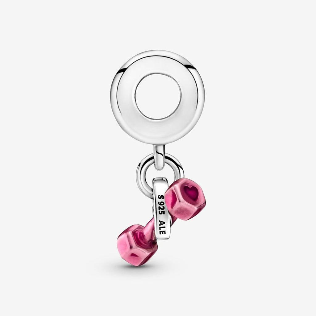 PANDORA  Dumbbell & Heart Dangle Charm