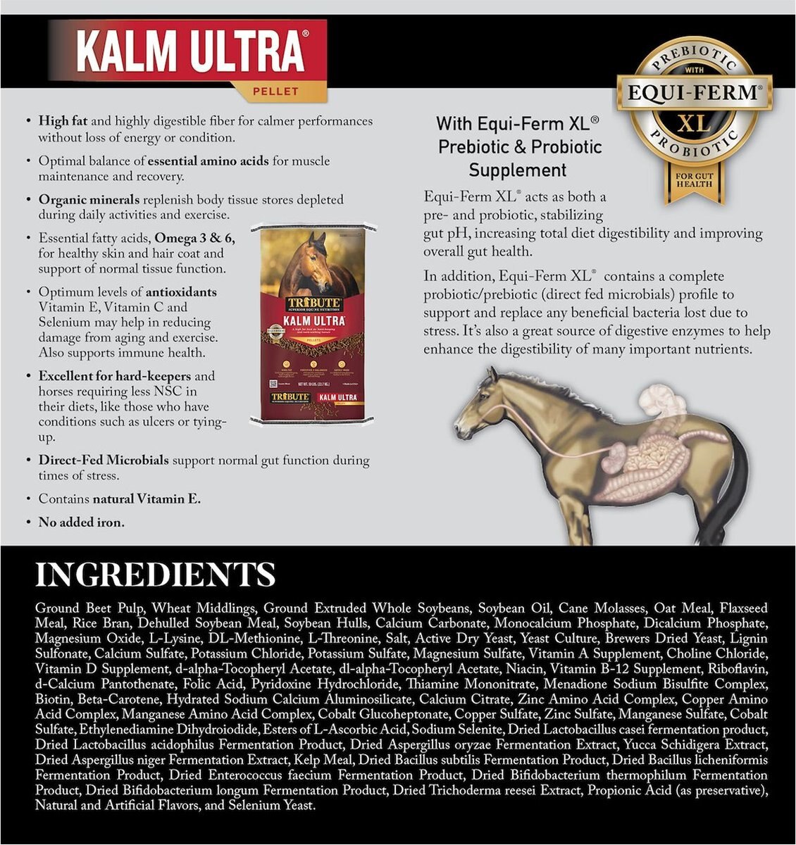 Tribute Equine Nutrition Kalm Ultra High Fat Horse Feed