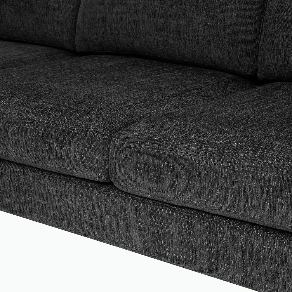 Fabric Sectional Sofa with Reversible Chaise  2 Pillows