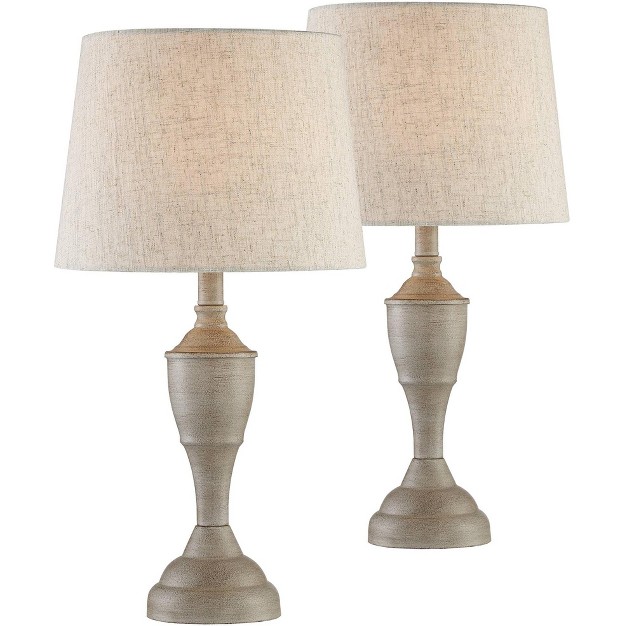 High Set Of 2 Beige Washed Linen Drum Shade For Bedroom Living Room Bedside Nightstand