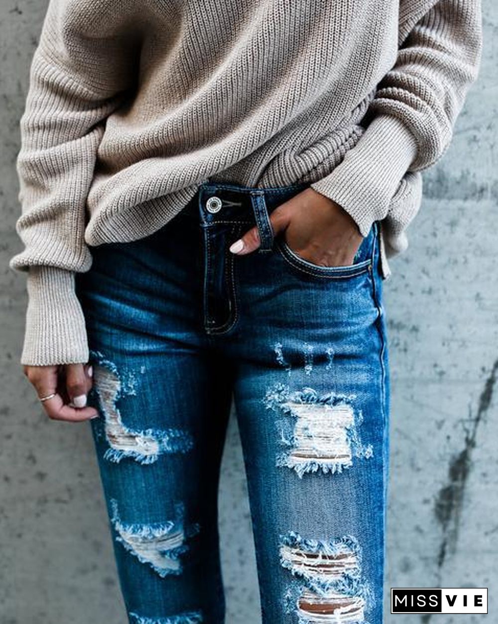 Ripped Trousers Jeans