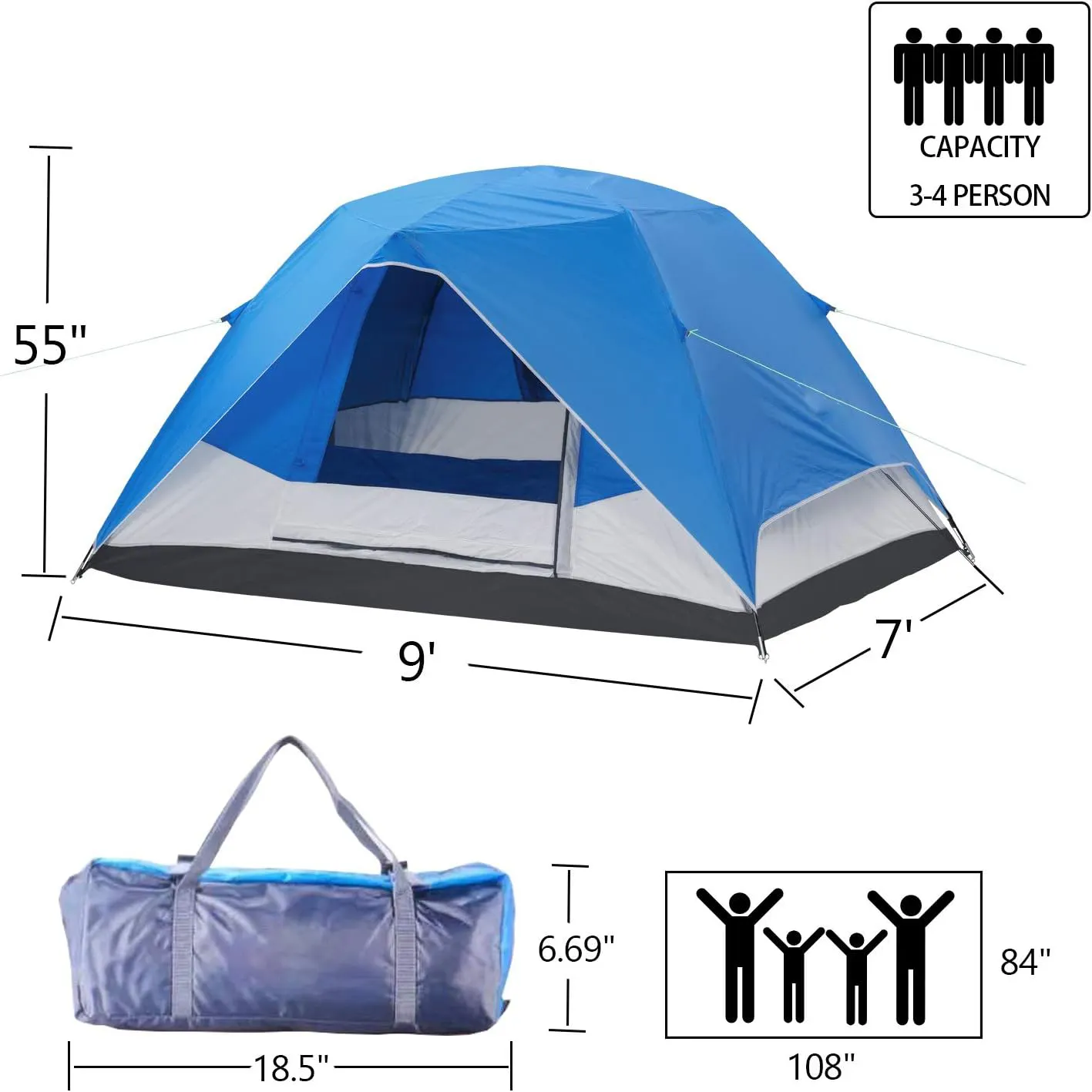 NQ sport Outdoor Waterproof 1 2 /3 4 person Hiking Beach Folding Automatic Popup Instant Hunting Camping Tent