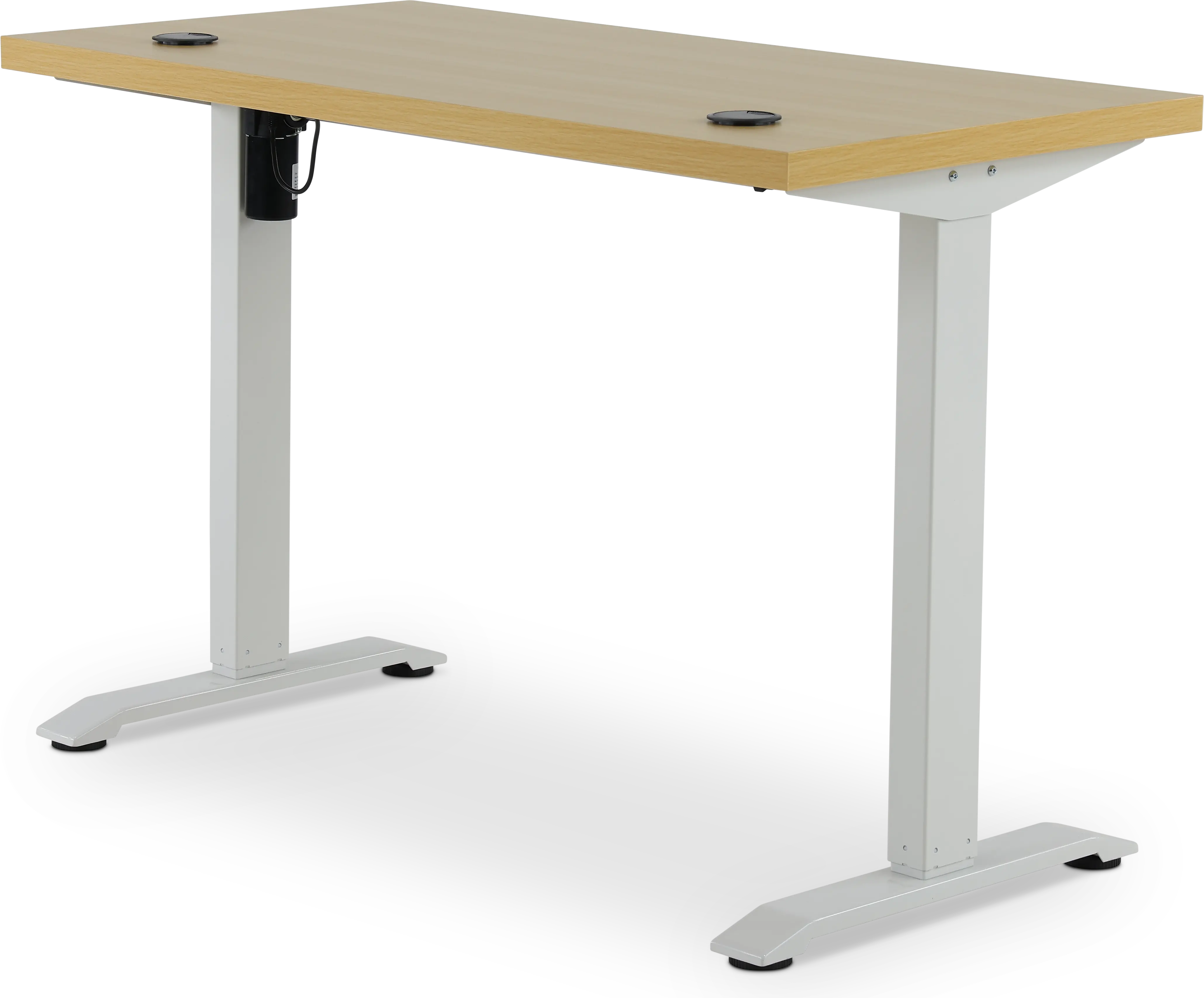 Martin Office Natural Wood and White Lift Desk