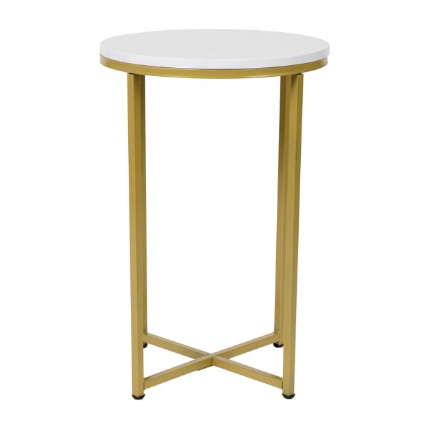 Flash Furniture Hampstead Collection End Table Modern Laminate Accent Table With Crisscross Frame