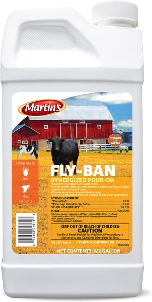 Martin's  Fly-Ban Synergized Pour-On Farm Animal Insecticide