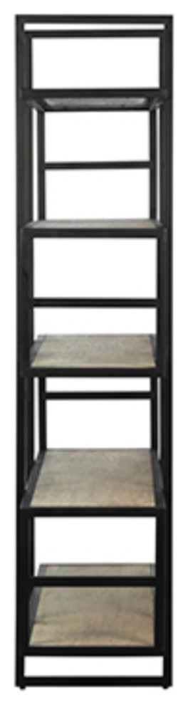 Modern Iron and Oak Display Shelf   Industrial   Bookcases   by Design Mix Furniture  Houzz