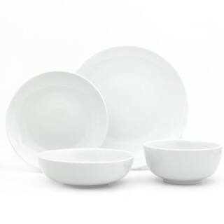 Euro Ceramica White Essential 16-Piece Casual Porcelain Dinnerware Set (Service for 4) WHT-868160