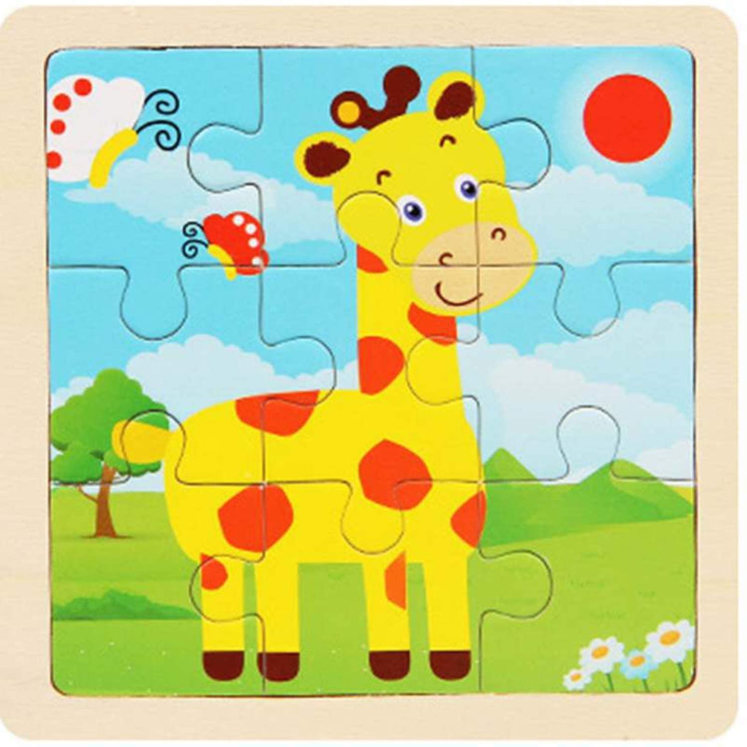 Large Jigsaw Puzzles Children's Wooden Puzzle Toy Cartoon Animals Small Piece 3d Wooden Jigsaw Puzzles Diy Educational Toys (giraffe