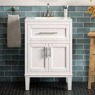 KOHLER Chesil 24 in. W x 18.64 in. D x 36.14 in. H Bathroom Vanity in White with Bianco Bella Top R35902-ASB-0