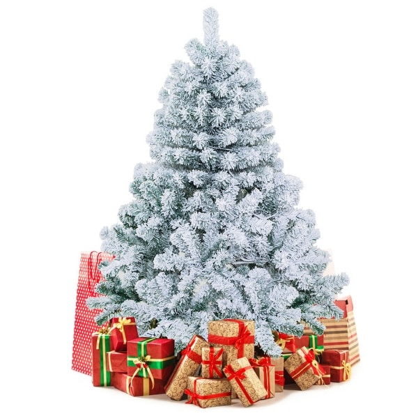 4.5 Feet PreLit Premium Snow Flocked Christmas Tree with 150 Lights