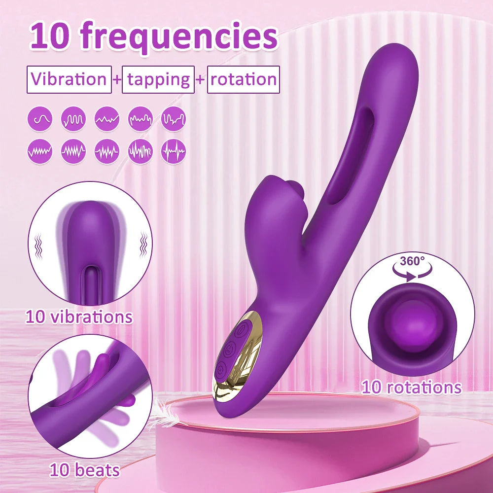 Tapping Flapping G-spot Vibrator For Women Rotation Clitoris Stimulator Wiggle Patting Vagina Sex Toy Female Masturbation