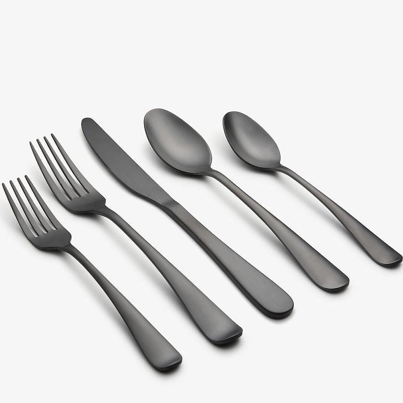 Cambridge Rhiannon Black Satin 45-pc. Flatware Set