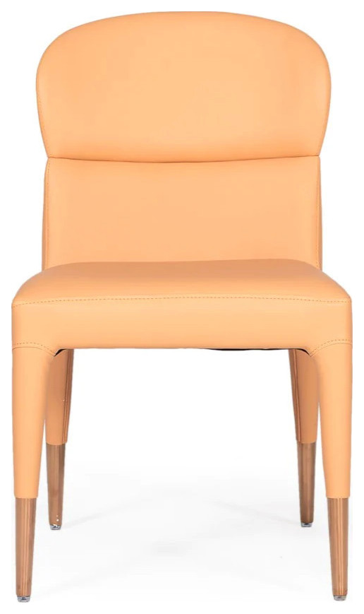 Sandi Modern Peach and Rosegold Dining Chair  Set of 2   Midcentury   Dining Chairs   by Cristiano Domani  Houzz