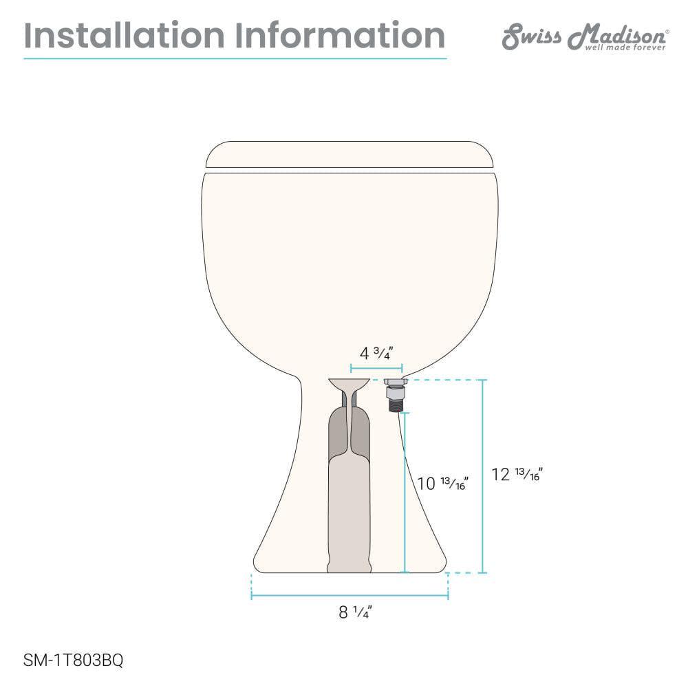 Swiss Madison Chateau 1Piece 08 GPF128 GPF Dual Flush Elongated Toilet in Bisque Seat Included