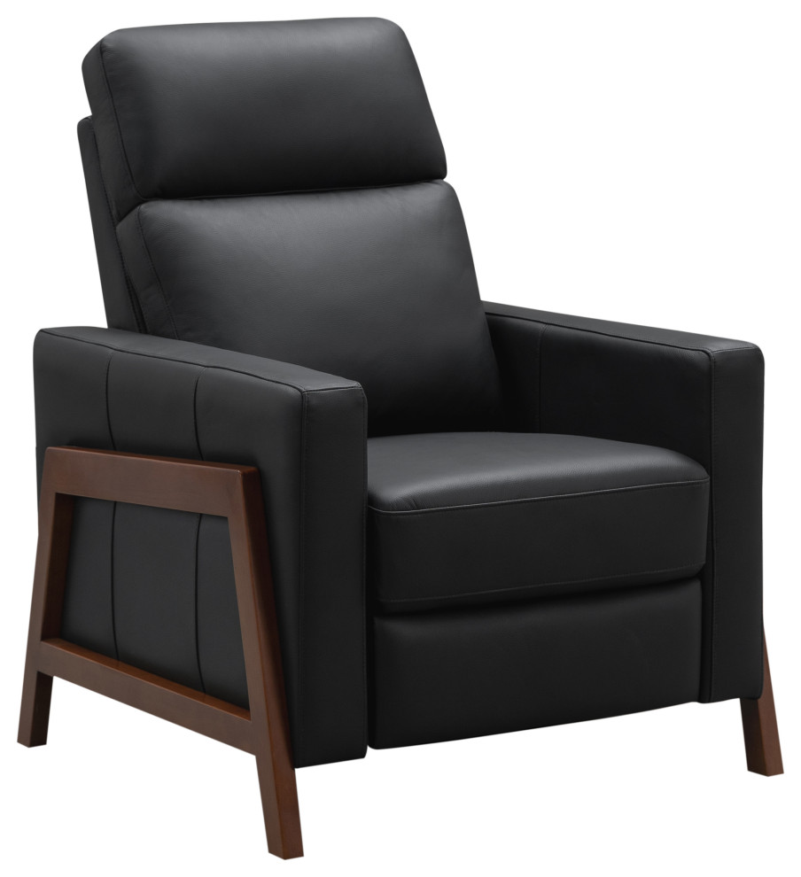 Carmine Leather Pushback Recliner   Midcentury   Recliner Chairs   by Abbyson Living  Houzz