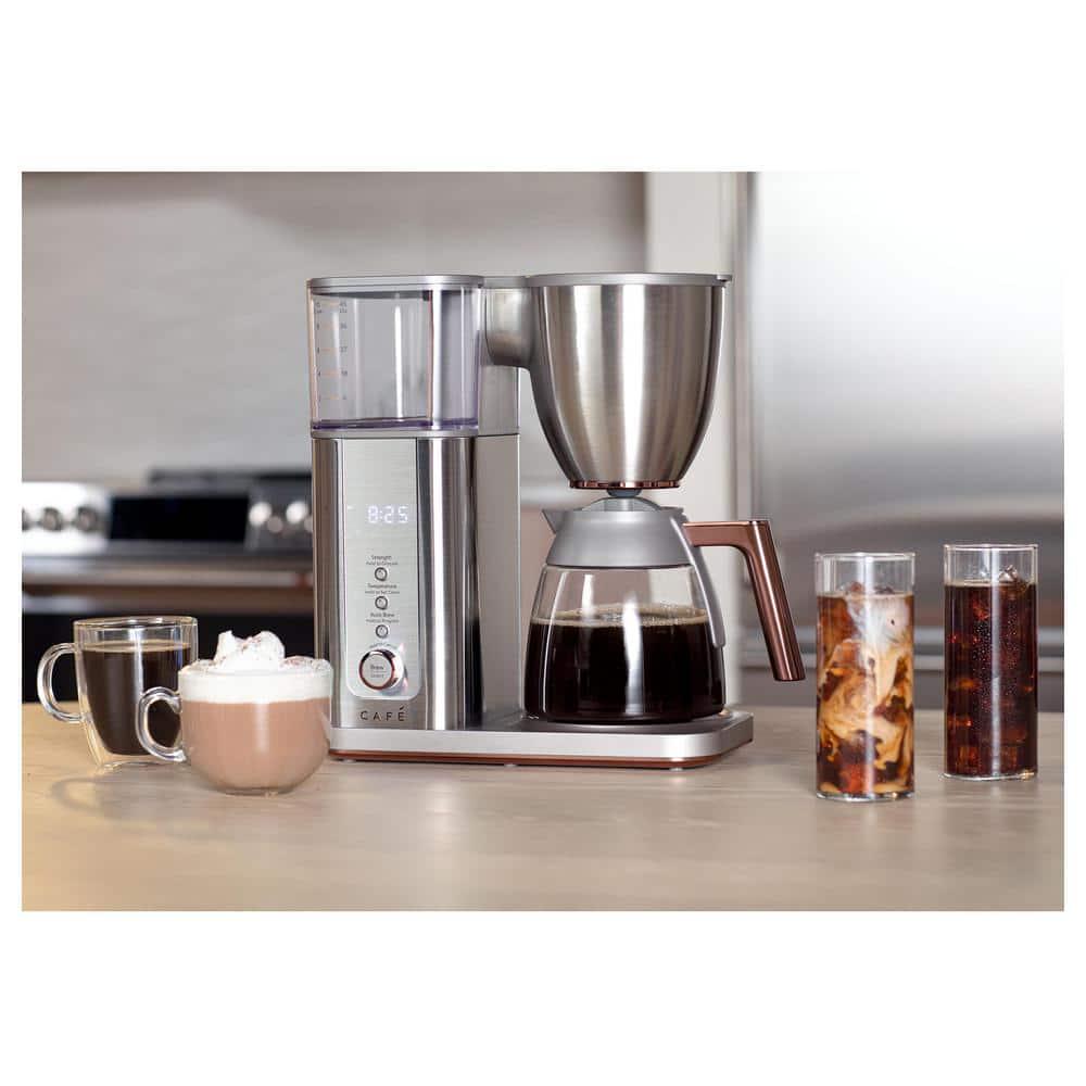 Cafe 10 Cup Stainless Steel Specialty Drip Coffee Maker with Glass Carafe and warming plate WiFi connected