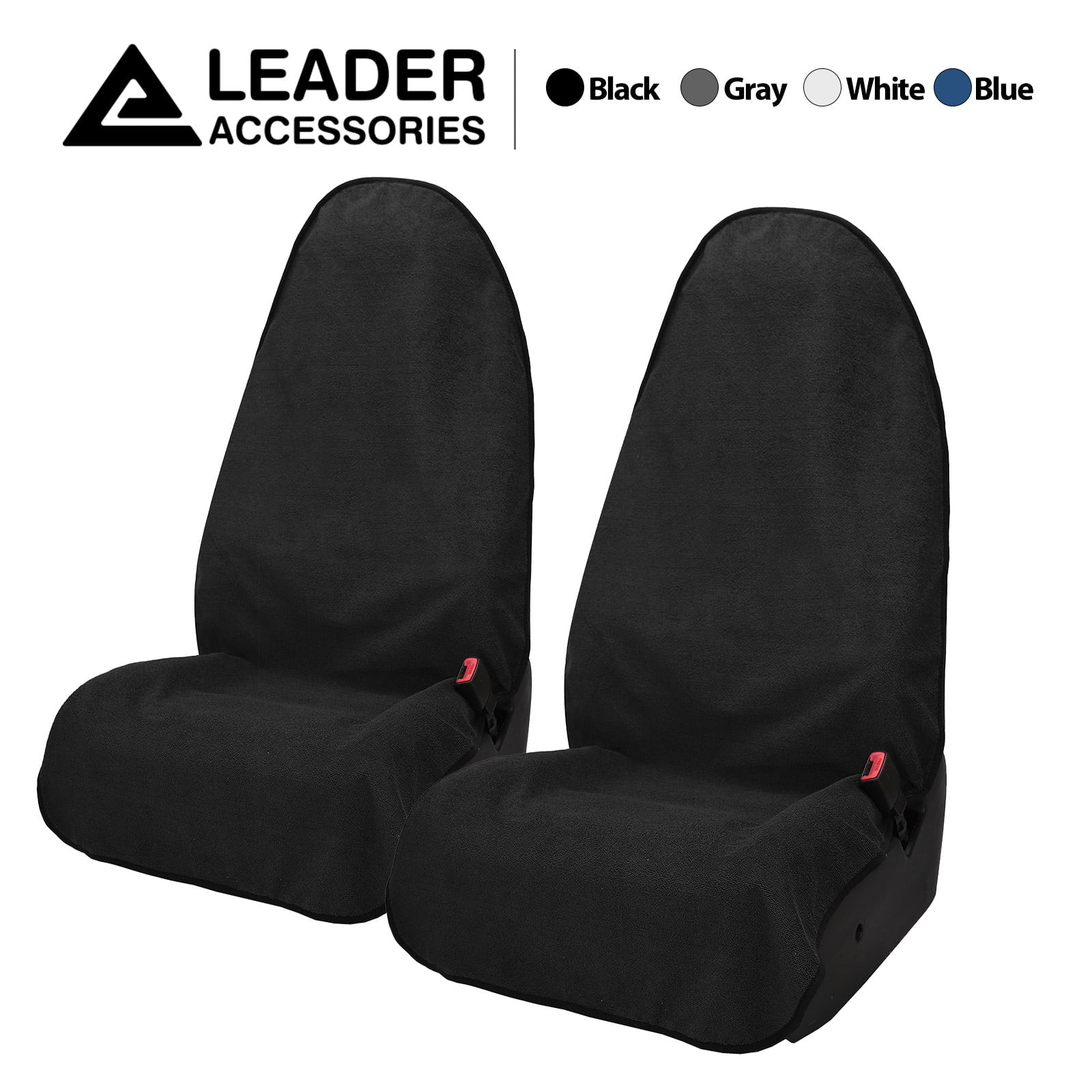 Leader Accessories New Anti-Slip Towel Car Front Seat Cover for Cars 2pcs，Black