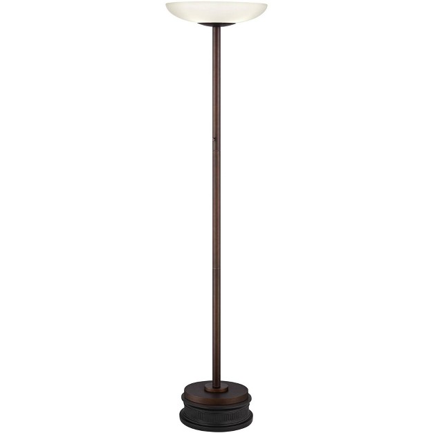 Tall Oil Rubbed Bronze Led Frosted Glass Shade For Living Room