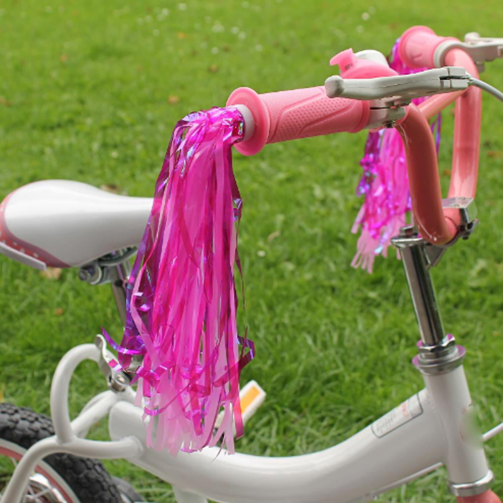 Girls Bike Basket pink children Scooter Streamers With Handlebar Grip Covers