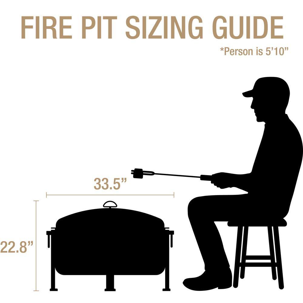 Pleasant Hearth Langston 30 in. Round Deep Bowl Steel Fire Pit in Rubbed Bronze OFW821RC