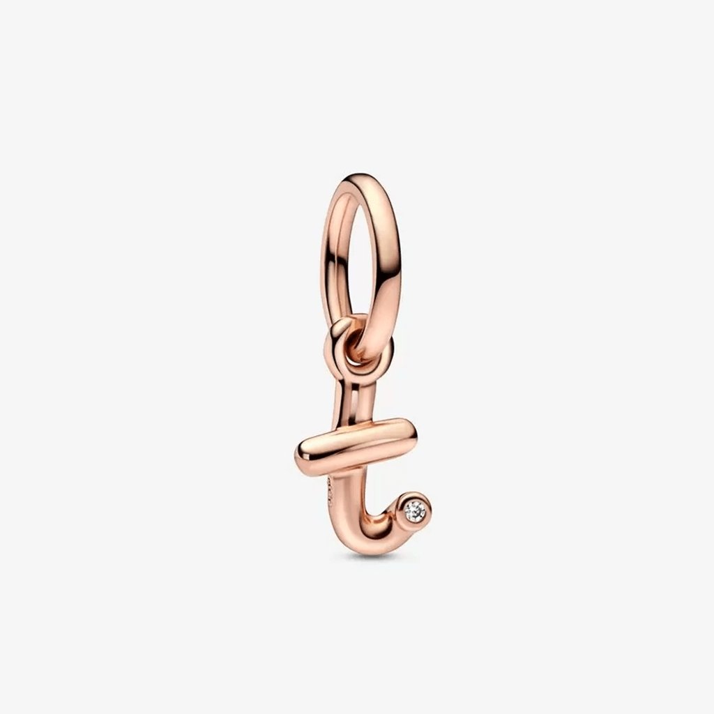 PANDORA  Letter T Script Alphabet Dangle Charm