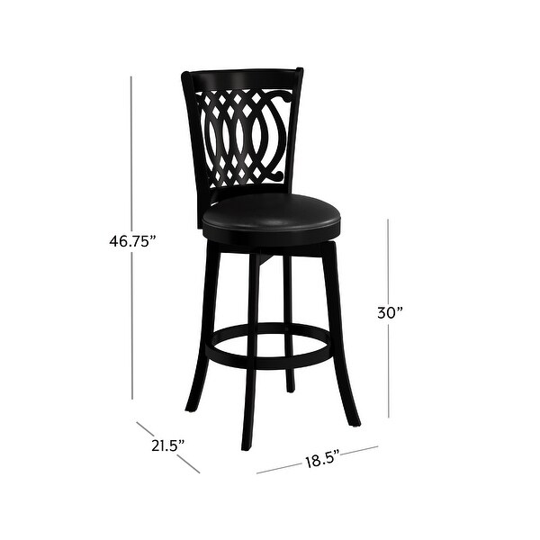 Hillsdale Furniture Van Draus Wood Swivel Stool， Black