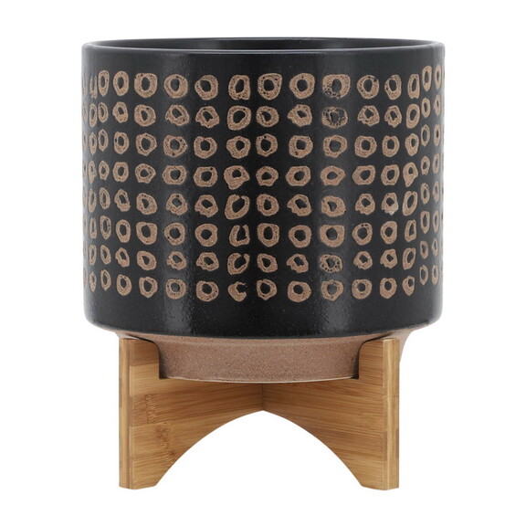 Ceramic 10 Planter On Stand  Brown B079106808