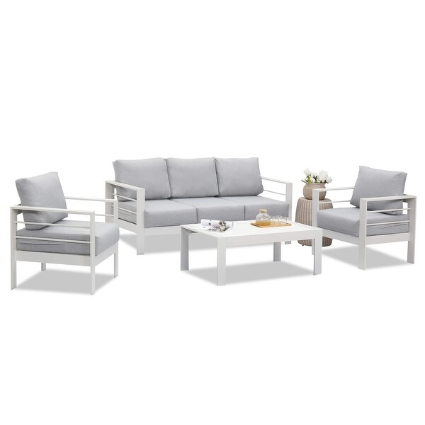 Royalcraft 4 Piece Aluminum Outdoor Patio Furniture Set