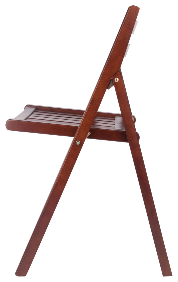 Robin 4 Pc Folding Chair Set  Walnut   Transitional   Folding Chairs And Stools   by Kolibri Decor  Houzz