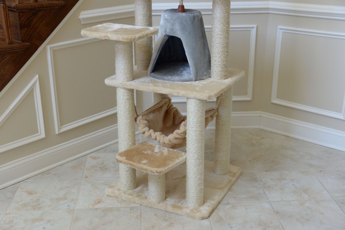 Armarkat 65-in Faux Fur Cat Tree and Condo