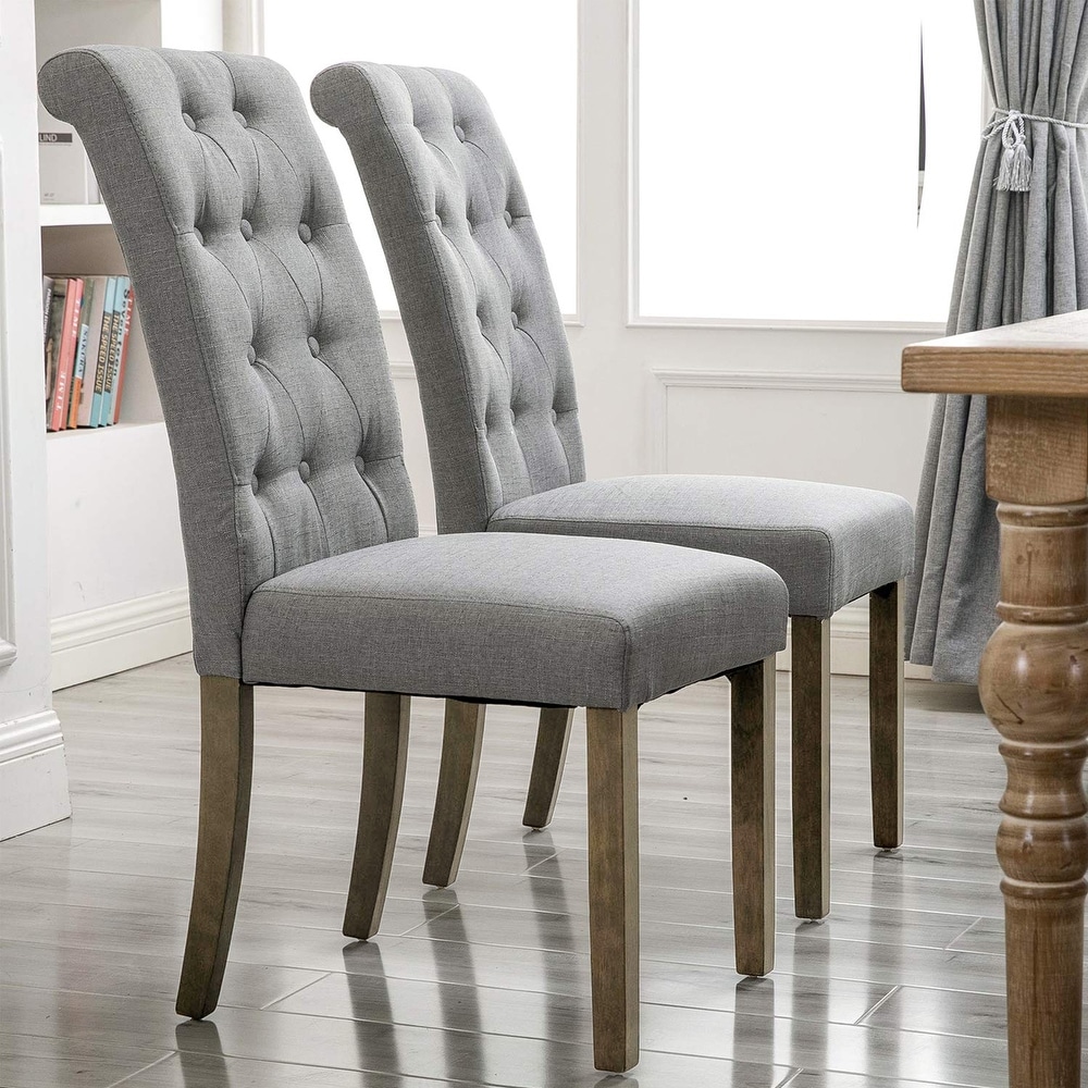 Elegant Solid Wood Tufted Dining Chair Dining Room Set(Set of 2)