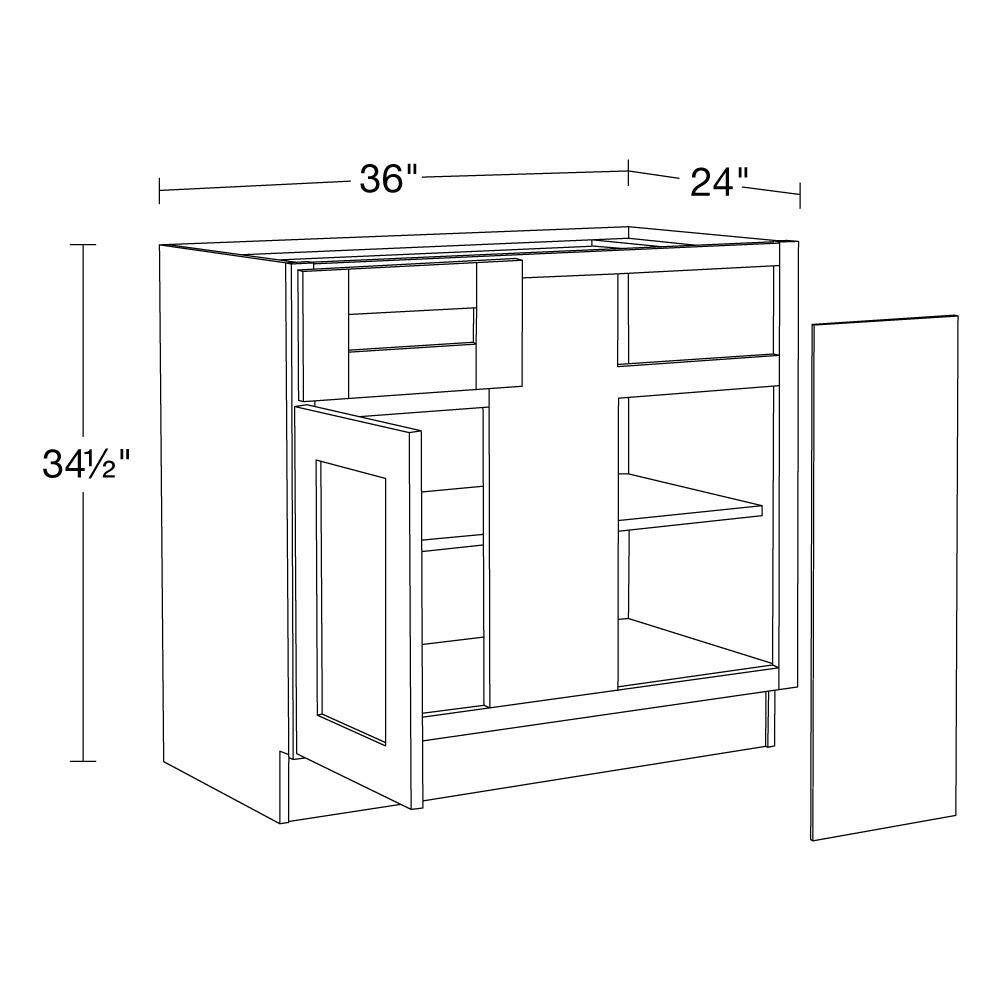 Contractor Express Cabinets Arlington Vessel Blue Shaker Stock Assembled Plywood Base Kitchen Cabinet Blind Corner Right 36 in. x 34.5 in. x 24 in. BBCU42R-XVB