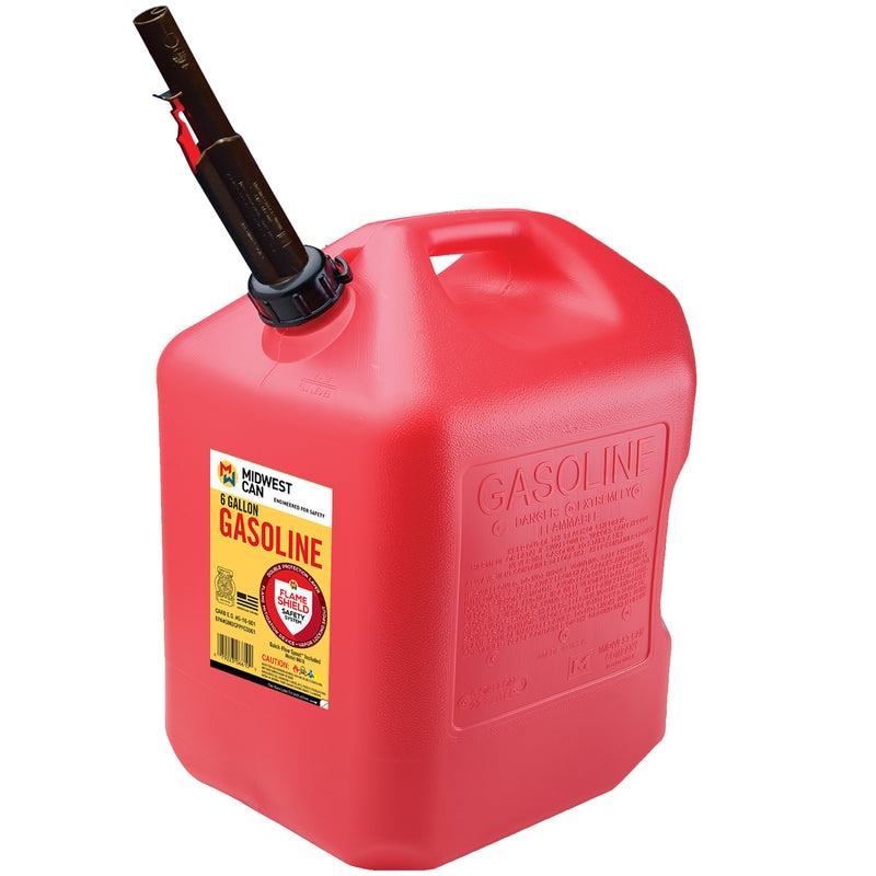 Midwest Can FlameShield Safety System Plastic Gas Can 6 gal