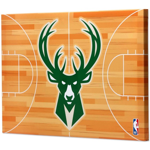 Nba Milwaukee Bucks Court Canvas Wall Sign