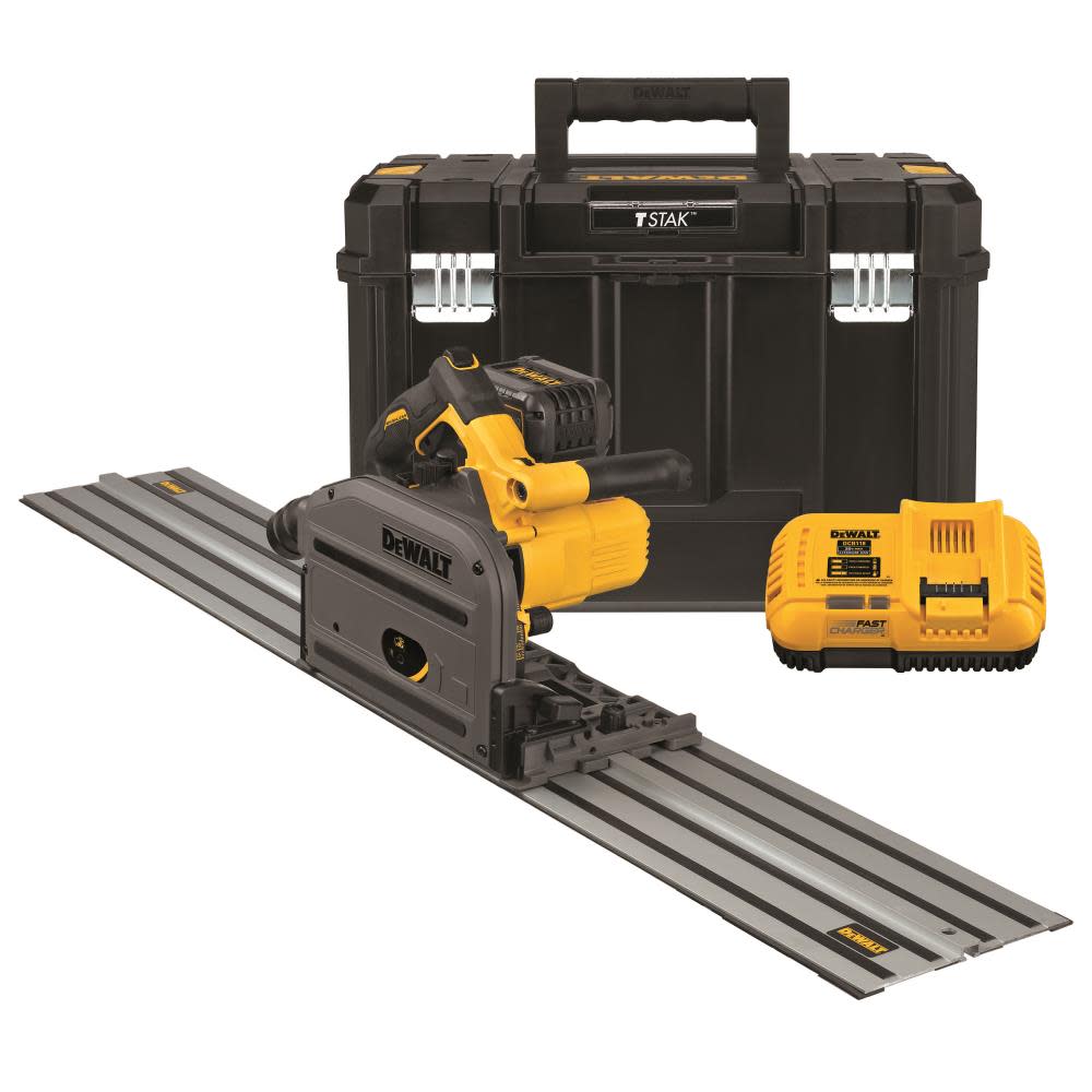 DEWALT 60V MAX* 6-1/2 (165mm) Cordless TrackSaw Kit with 59 In. Track DCS520ST1 from DEWALT