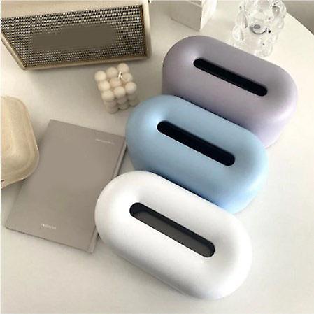 Nordic Ins Plastic Tissue Box Simple Paper Holder Dispenser Home Storage Case for Home Dormitory Bedroom Coffee Table Restaurant Sky Blue