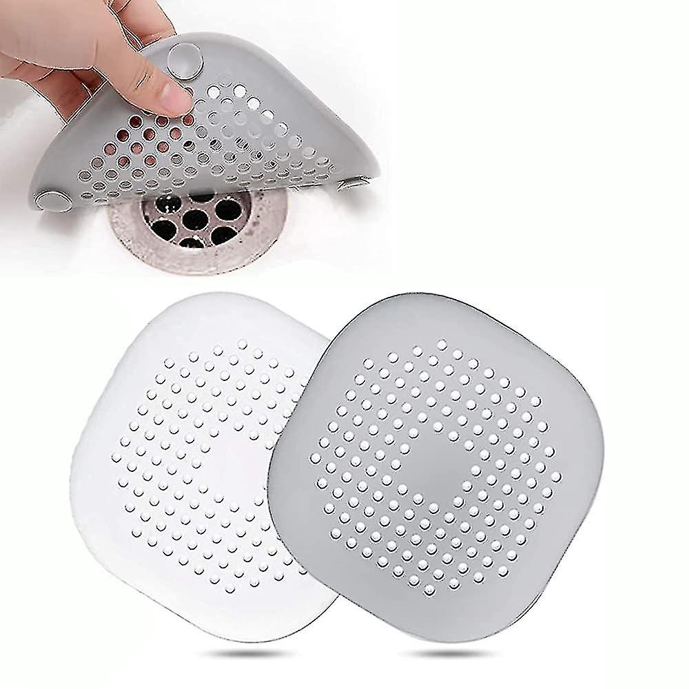 2 Pcs Silicone Drain Protector With Sucker， Sink Strainer Protector， Shower Drain Covers Hair Catcher， Strainer Plug Trap