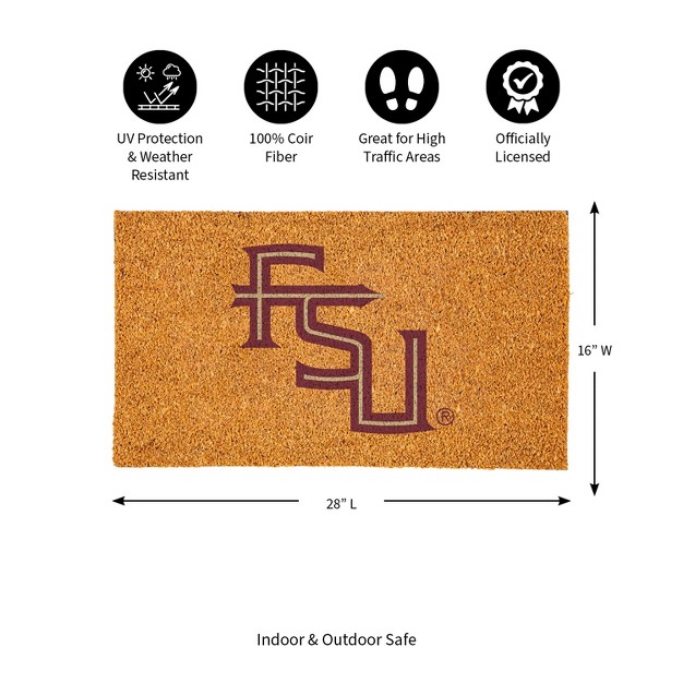 Evergreenncaaflorida State Seminoles Logo Natural Coir 28 X 16 Inches Indoor Outdoor Doormat