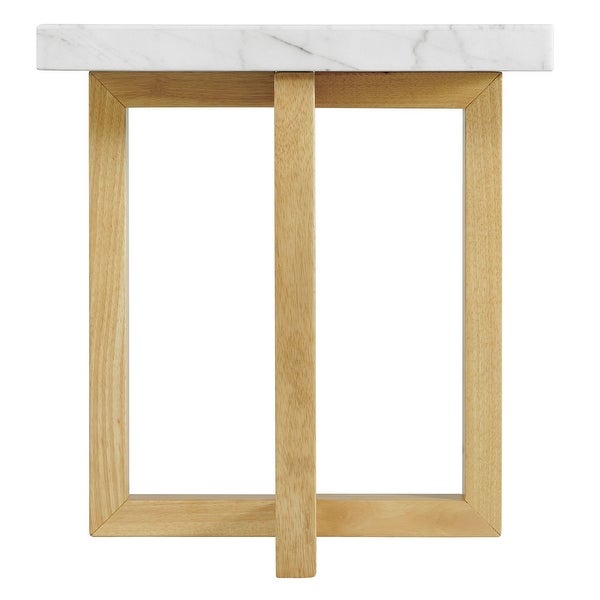 Picket House Furnishings Meyers Marble Square End Table in Natural