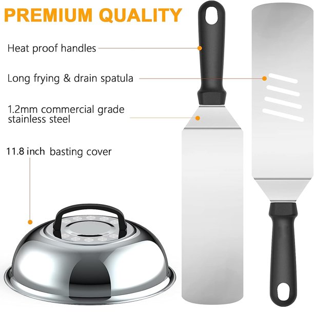 BBQ Tools Set .Griddle Accessories Set, 45pcs Outdoor Barbecue Tools, for Blackstone Griddle Utensils and Camp Chef Stainless Cooking Accessories Tools Kit, Set with Spatula, BBQ Tongs, Egg Ring