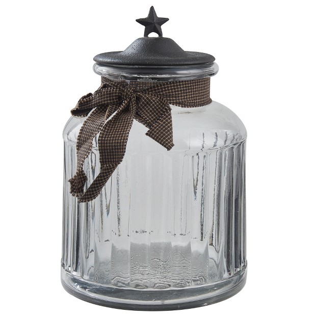 Park Designs Black Star Glass Jar 9 quot h