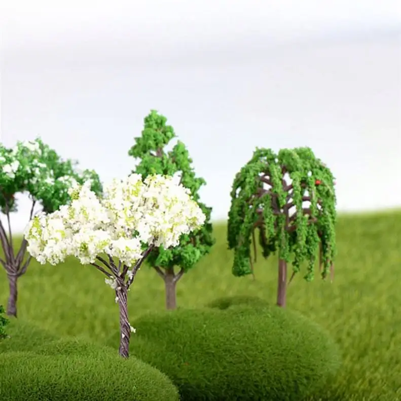 4 Pcs/Set Mini Tree Fairy Miniatures Garden Micro Landscape Resin Crafts Bonsai Figurine Garden Terrarium Accessories supply