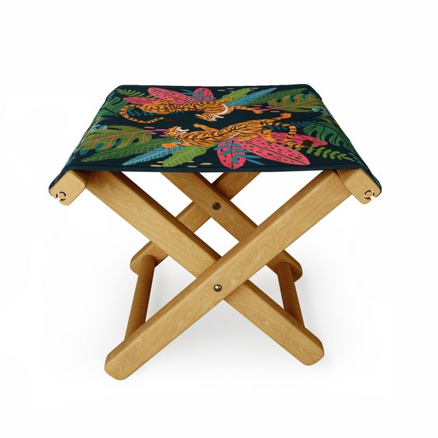 Avenie Jungle Cats Folding Stool Deny Designs