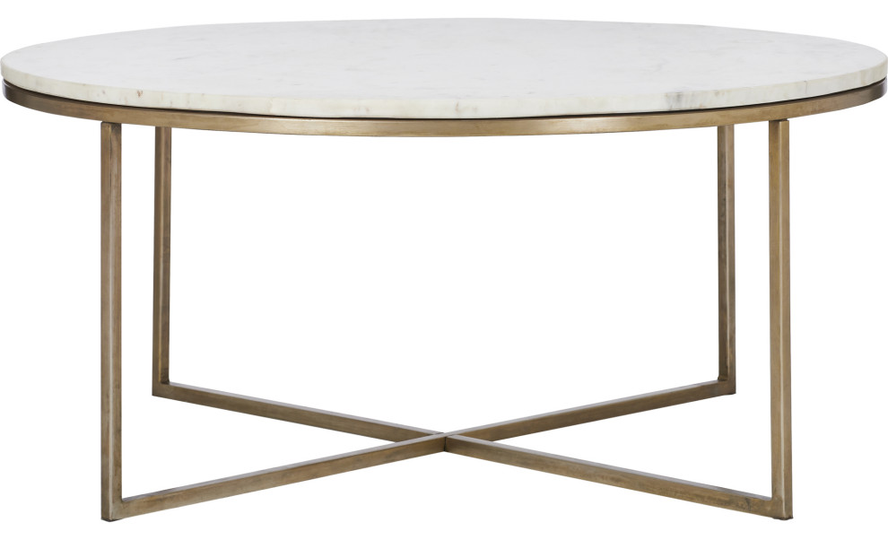 Lova Antique Brass Iron Coffee Table   Contemporary   Coffee Tables   by Renwil  Houzz