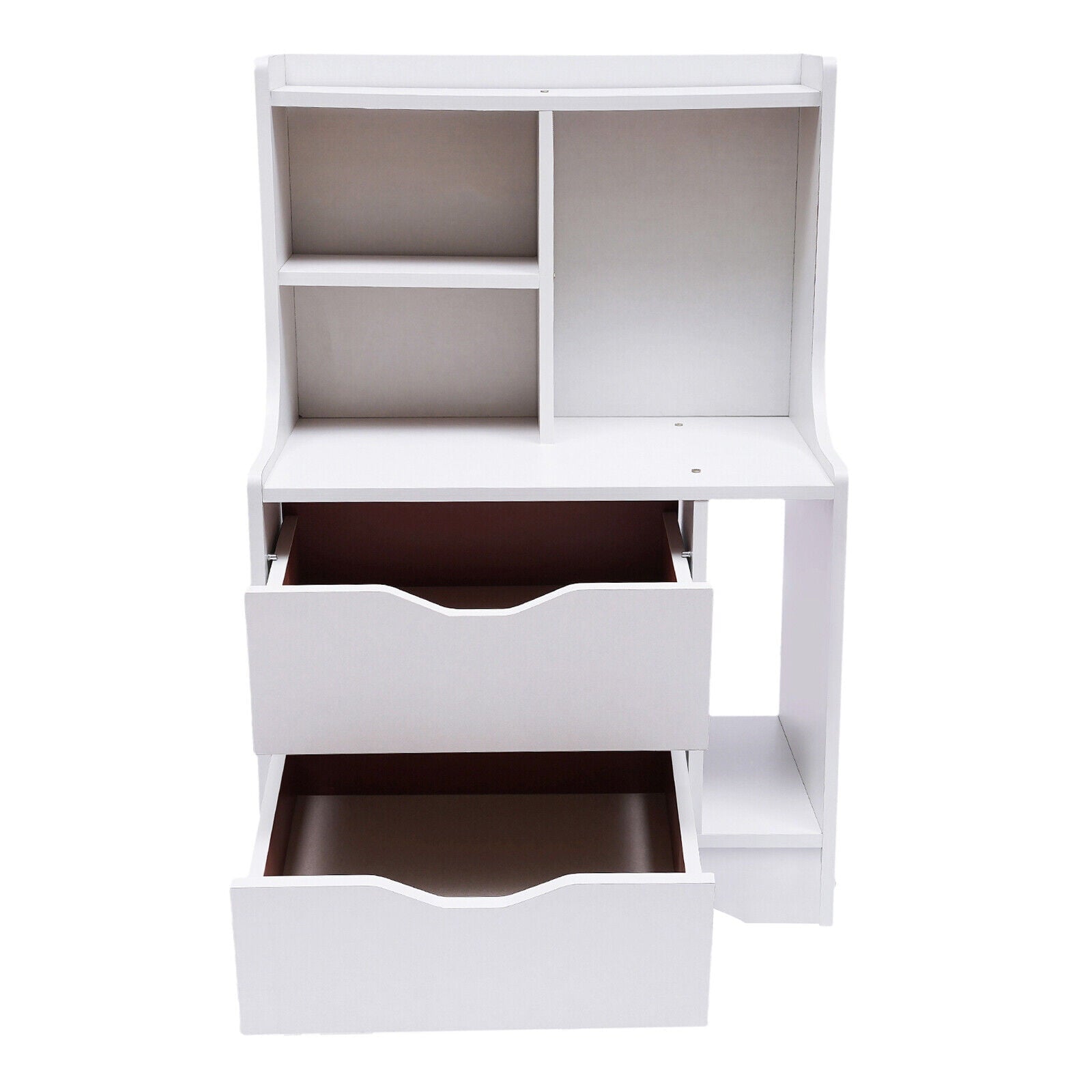 Flkoendmall 2 Drawers Bedside Table Cupboard Cabinet Nightstand Storage End Table White