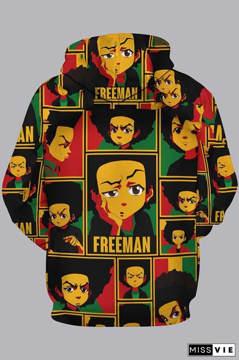 3D Multicolor Digital Cartoon Printed Hooded Sweatshirt